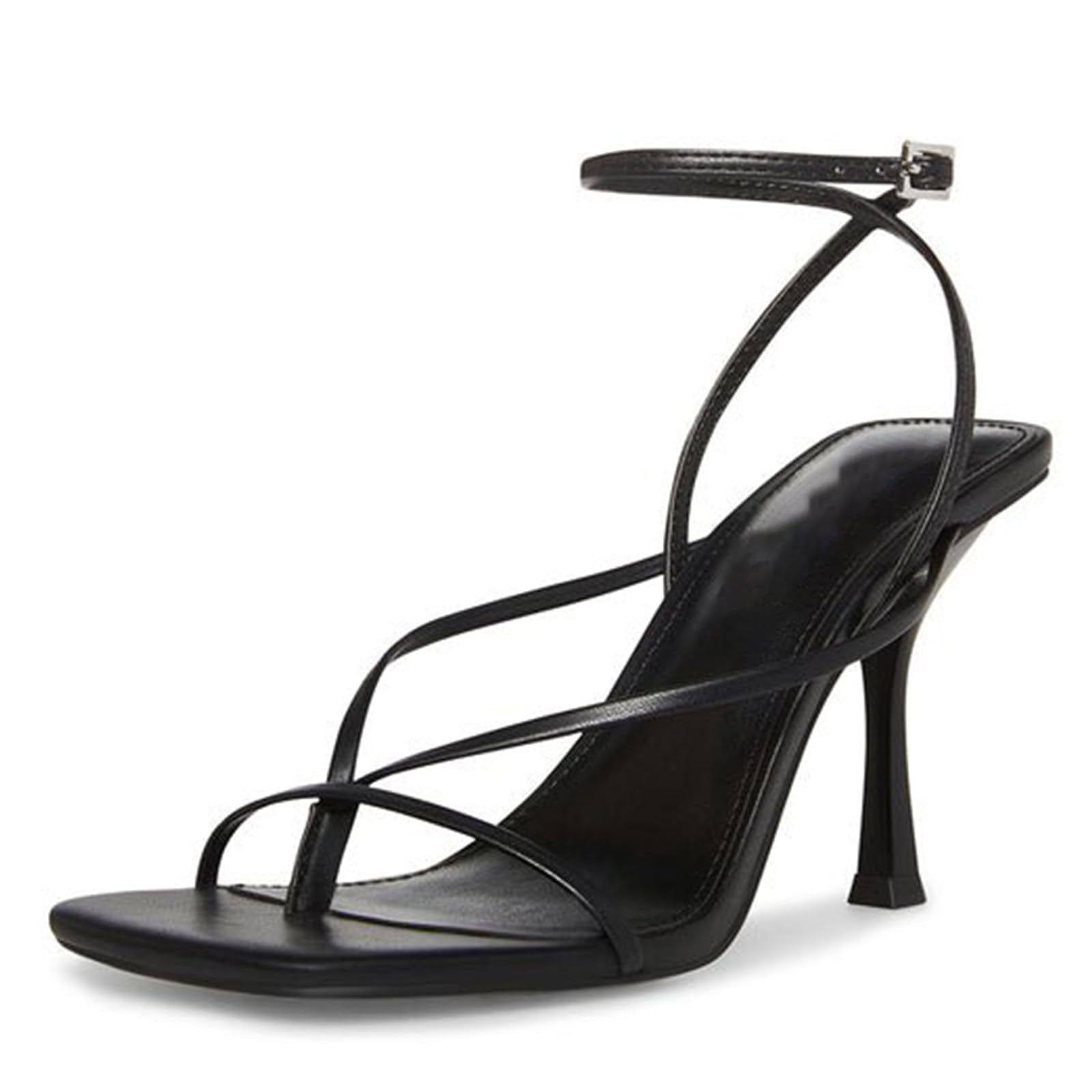 olomisa Strappy Heels for Women Square Toe Thong Heels Ankle Strap Stiletto Heeled Sandals - AGB LuxeDrop